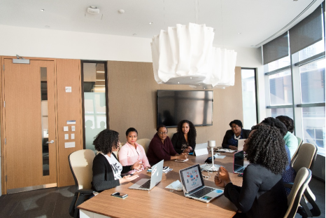 An in-person group negotiation taking place.