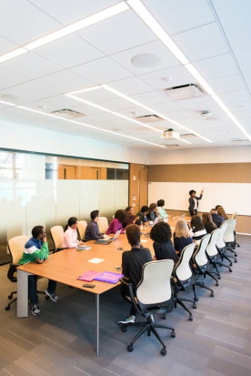 People in a conference room learning