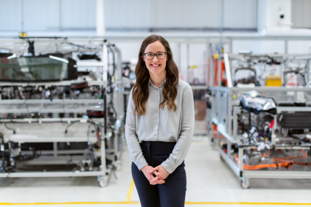 An engineer posing for a camera