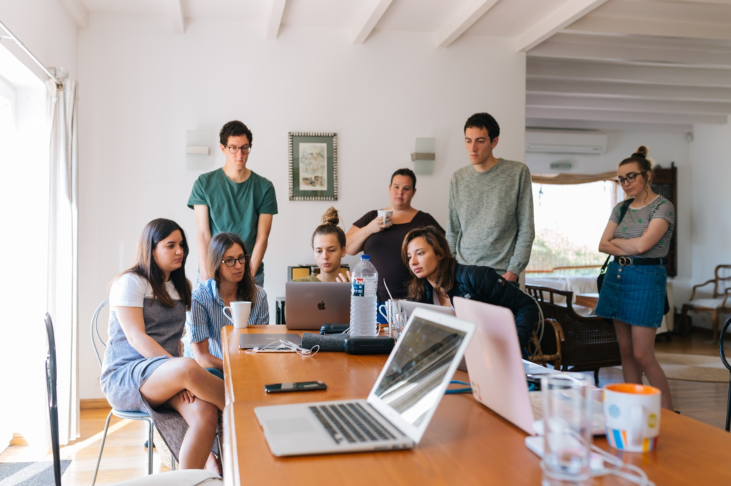 A diverse group of employees